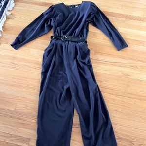 Black jumpsuit with elastic waist and pockets